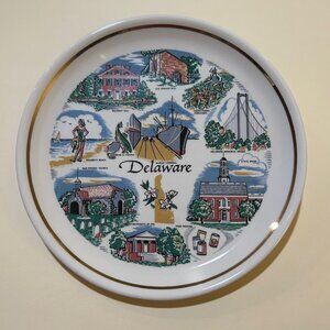 Delaware State Ceramic Souvenir Plate